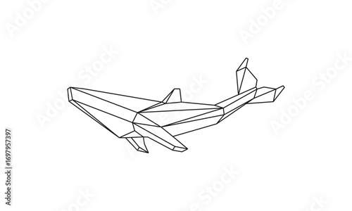 Geometric abstract shark. Shark on white background