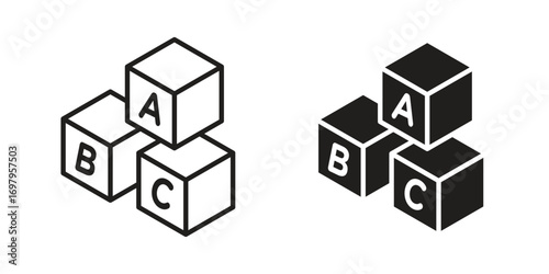 Baby ABC cubes icon symbol for logo, web, app designs.