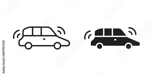 Autonomous car icon symbol for logo, web, app designs.