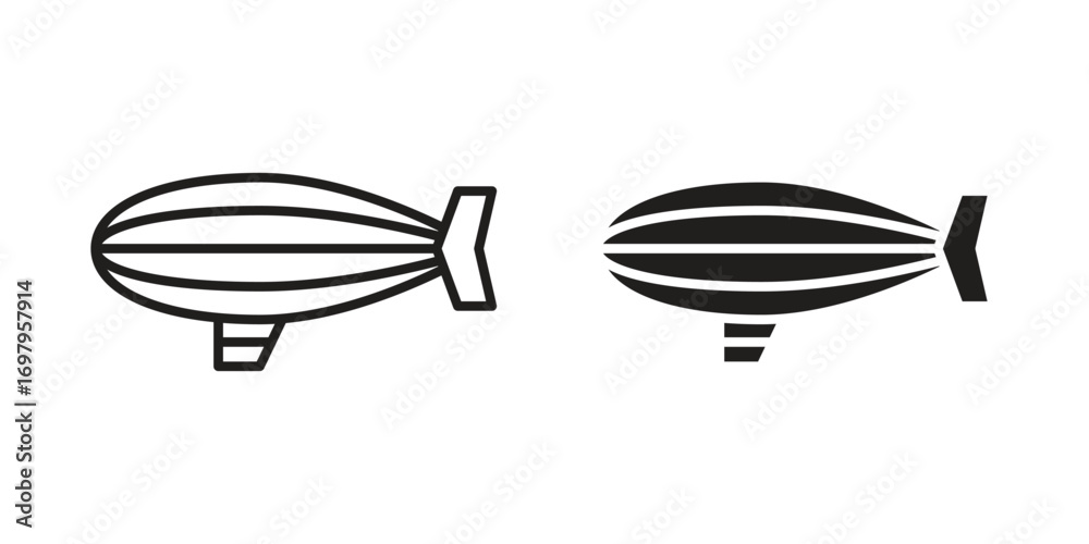 Fototapeta premium Airship icon symbol for logo, web, app designs.