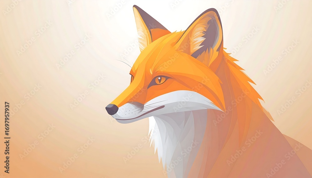 Obraz premium Fox portrait, warm colors