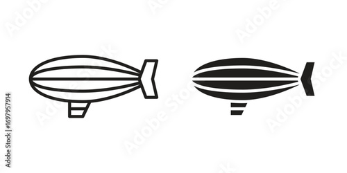 Airship icon symbol for logo, web, app designs.