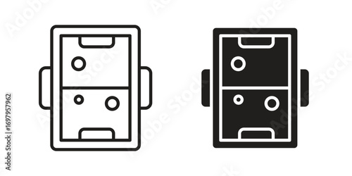 Air hockey icon symbol for logo, web, app designs.