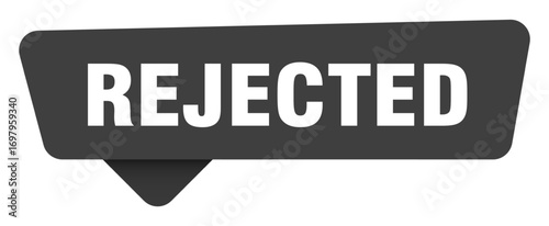 rejected black sign isolated on transpatent background. rejected sticker