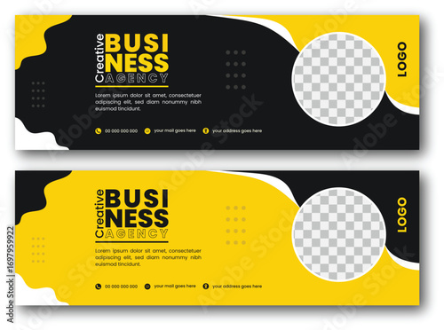 Email signature design or email footer and personal social media cover template