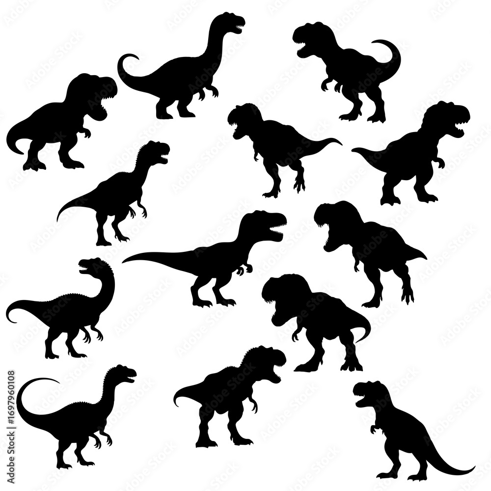 Obraz premium Silhouette of a Tyrannosaurus Rex A Fierce Prehistoric Predator