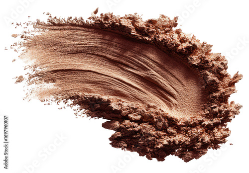 Light brown powder, swirled and dispersed