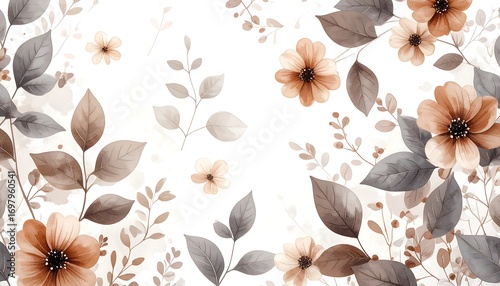 Delicate floral pattern on white background