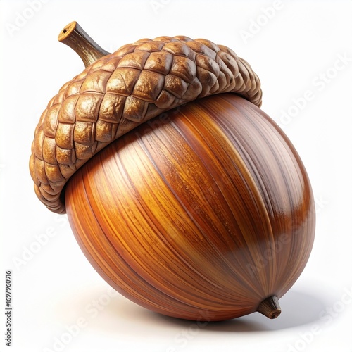 Close-up of a single acorn with detailed texture, symbolizing autumn, nature, growth, and the beauty of the fall season. Perfect for seasonal, natural, and eco themes.