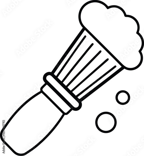 Flat style icon of a shaving brush with foam isolated on white background isolated on transparent background