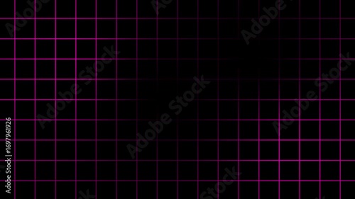 Purple moving grid animation on black background 4K