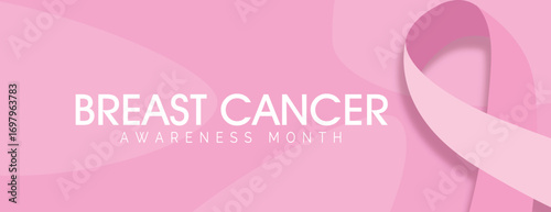 Breast Cancer Awareness month. Bright Brest Cancer medical banner, poster post. Vector illustration Background 