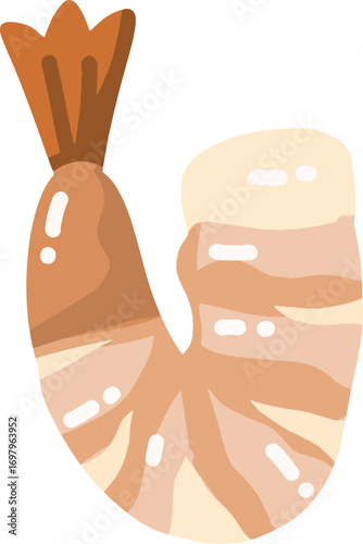 Cooked Shrimp Illustration