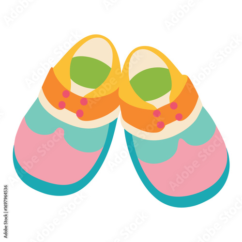 Adorable pair of tiny baby shoes with a clean white background perfect for design projects