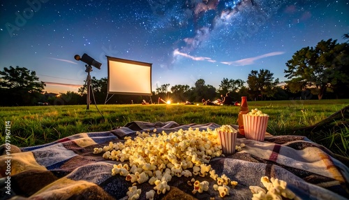 Outdoor movie night under a starry sky (1)