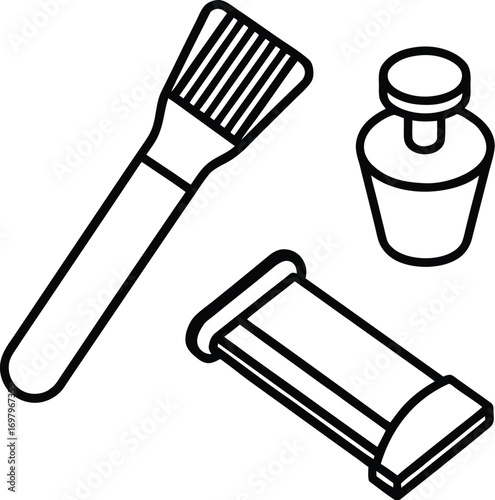 Isometric vector barber equipment set isolated on white background isolated on transparent background