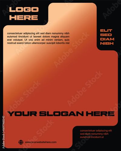 Modern abstract vector template with a futuristic orange gradient and geometric shapes for a corporate poster or event flyer 17 pro max social media