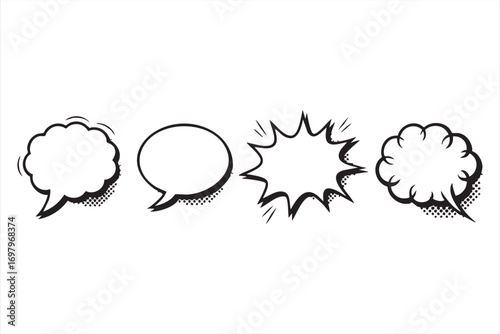 Pop Art Style Comic Bubbles for Text and Communication Graphics