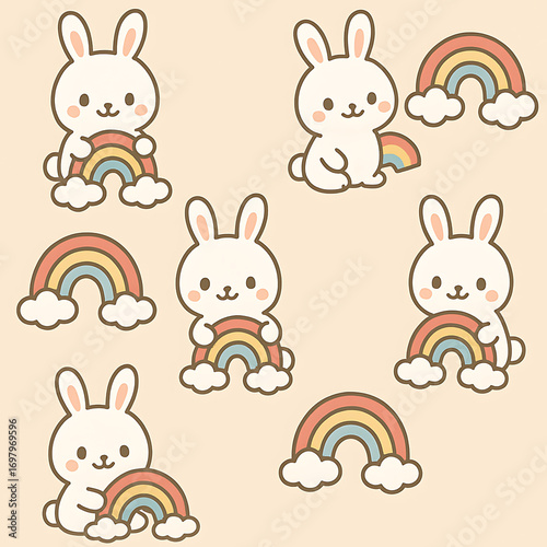 easter bunny and rainbow set