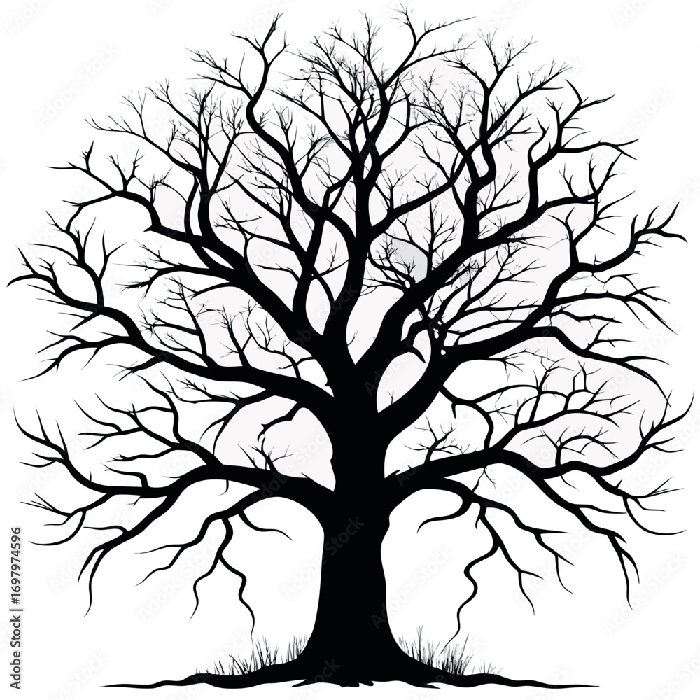 Obraz premium a-stark--minimalist-black-and-white-photograph-of- silhouette vector design eps