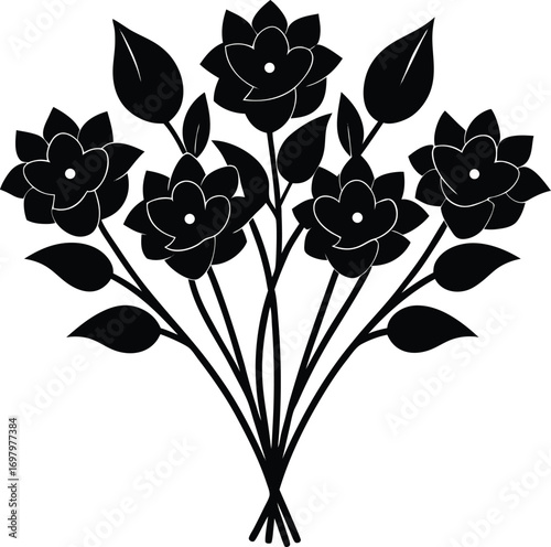 Beautiful Black Flower Vector Illustration Silhouette