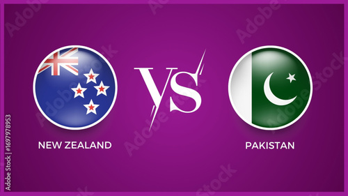 “new zealand vs pakistan broadcast template for icc women cricket world cup sports. vector illustration"