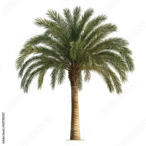 Arabian Date Palm Tree Isolated on Transparent Background