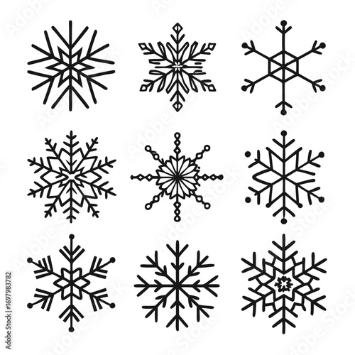 A collection of various black dripping liquid splatters, drops, and blobs isolated on a white background.