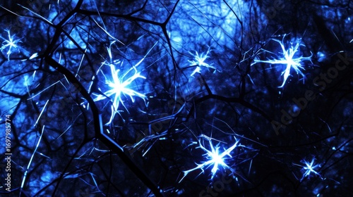 Intricate Network of Bioluminescent Neural Pathways
