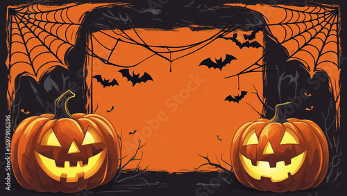 halloween background with pumpkin