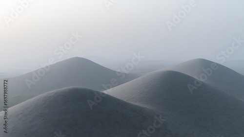 Ethereal Sand Dunes: Minimalist Landscape in Soft Hues and Atmospheric Perspective