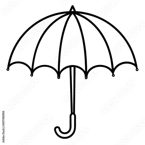 umbrella ,illustration outline isolated on white background