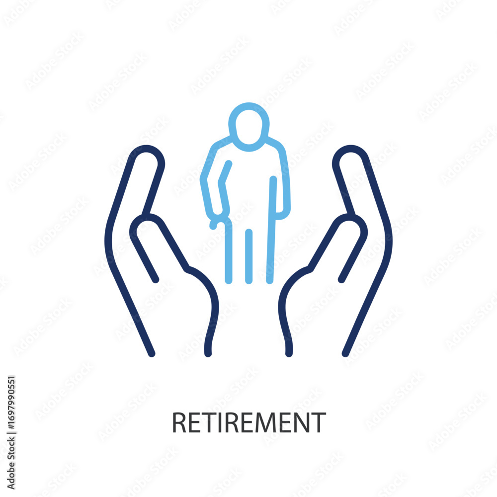 Fototapeta premium Retirement thin line vector icons.