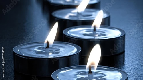 burning candle on a black background