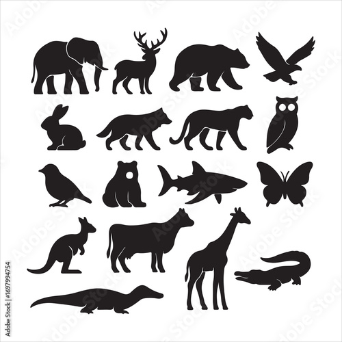 Squirrel Silhouette Bundle – Woodland Animal Vector Clipart Pack