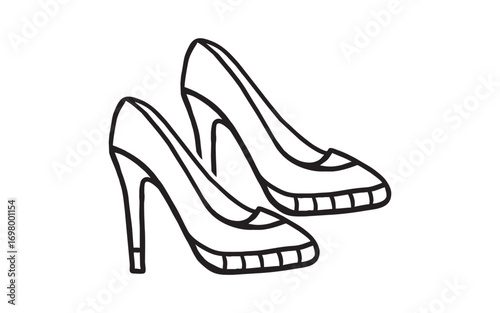 outline of women's sandals 