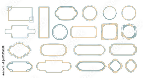 A collection of elegant geometric frames and classic vintage borders for decorative labels