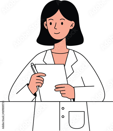 doctor holding clipboard and pen on transparent background
