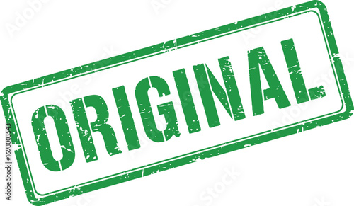 green stamp with original text on transparent background