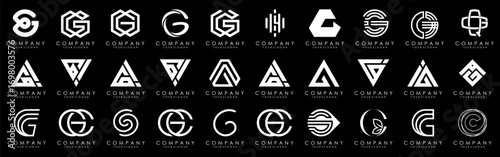 collection abstract letter G logo design. modern logotype G design with white color. vector illustration