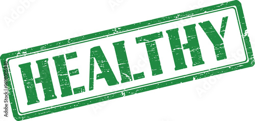 green stamp with healthy text on transparent background