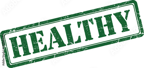 green stamp with healthy text on transparent background