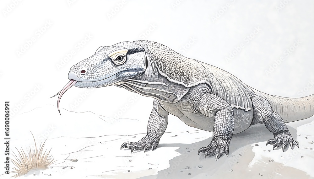 Obraz premium Monochrome lizard portrait