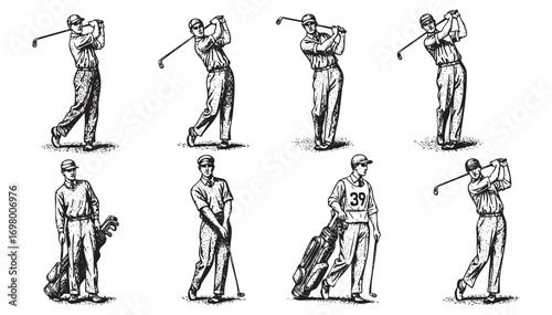 set of golf player 