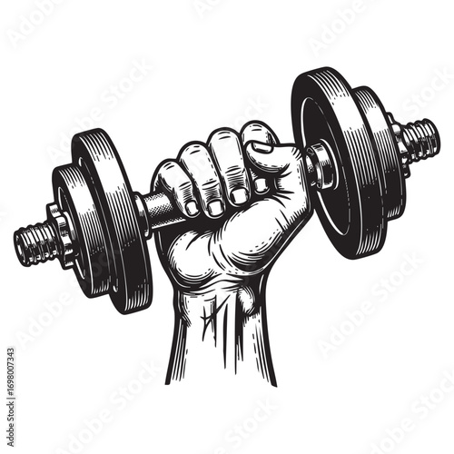 hand holding dumbbell