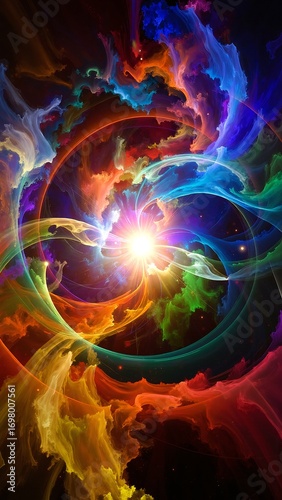 Vibrant and dynamic abstract wallpapers featuring a blend of vivid colors and intricate patterns, perfect for enhancing any digital device's aesthetic.