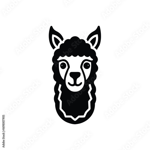 Alpaca Head Minimalist Icon Art