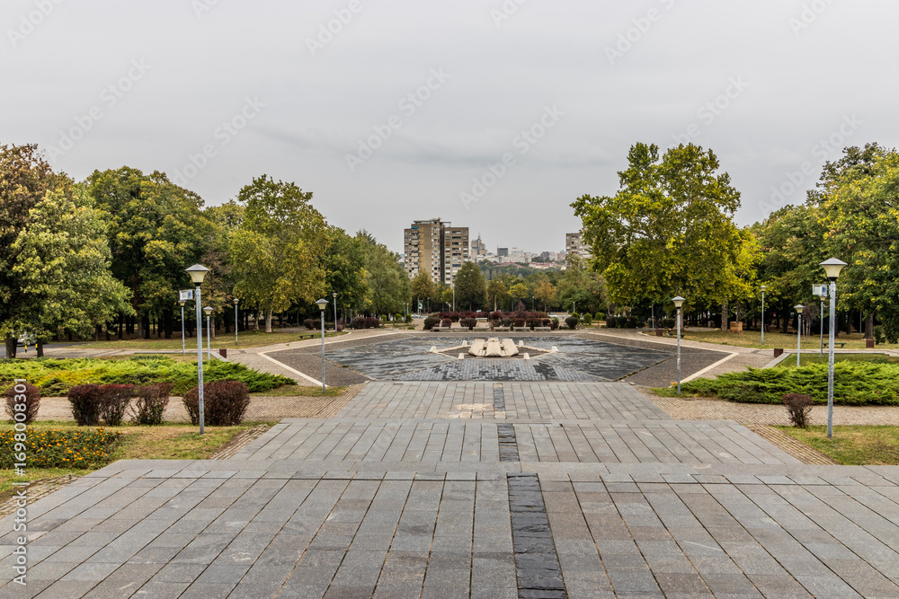 Fototapeta premium Grunds of the Museum of Yugoslavia in Belgrade, Serbia