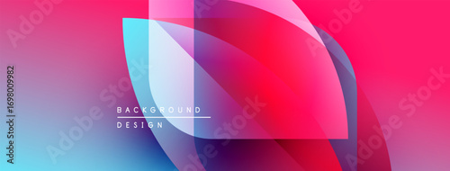 Abstract vibrant layers create dynamic composition. Pink, blue hues blend, forming modern background design. Smooth gradients offer visual interest.