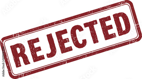 a red rejected stamp with grunge texture on transparent background